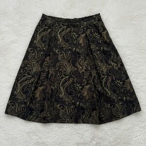 R&K Originals Women's Green Brown Paisley A-Line Knee Length Skirt - Sz 10
 b83